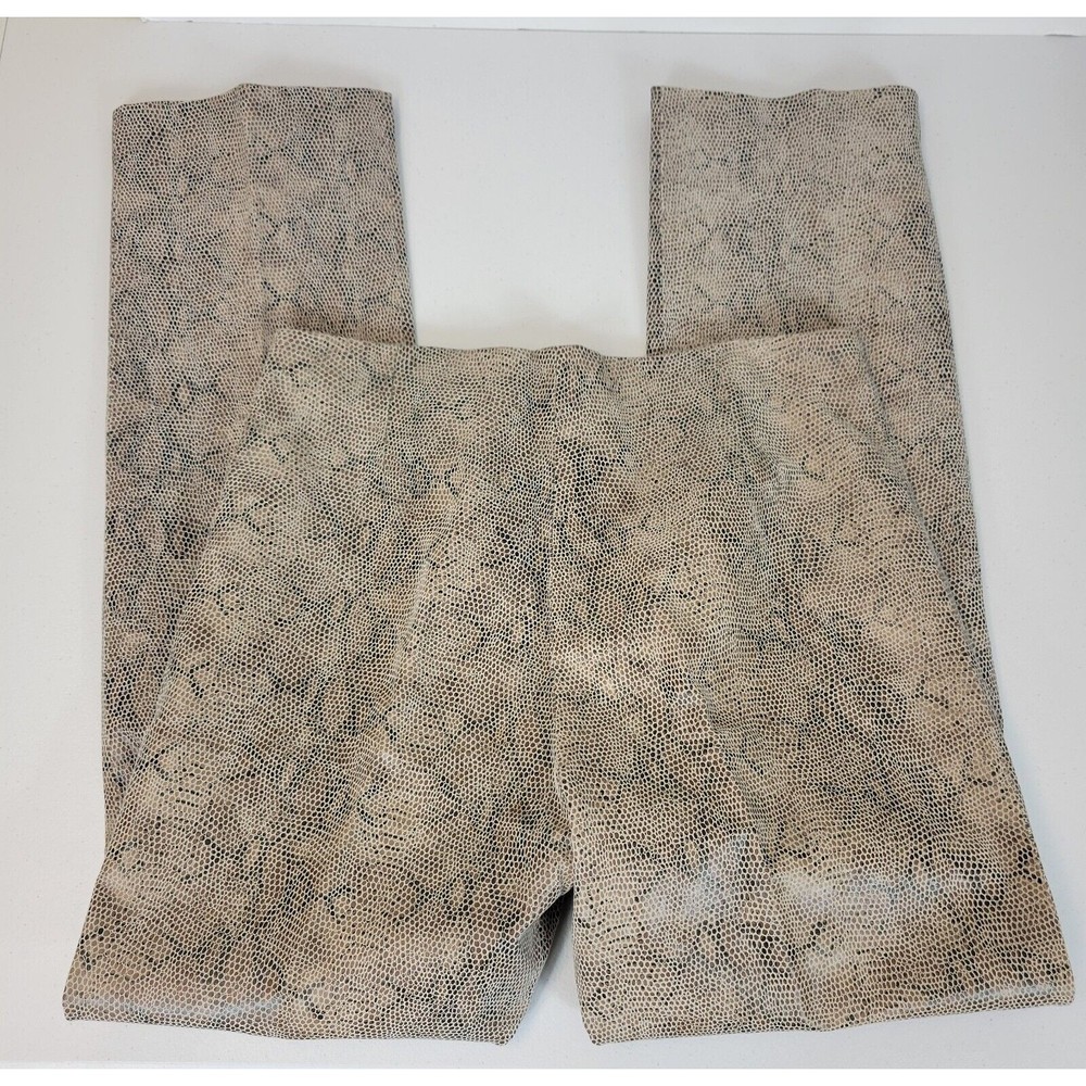 DressBarn Womens Straight Cut Genuine Leather Reptile Print Pants - Picture 5 of 12